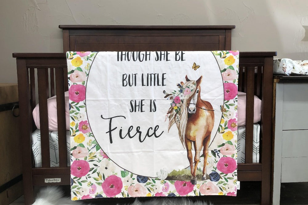 Custom Girl Crib Bedding  - Boho Horse Collection - DBC Baby Bedding Co 