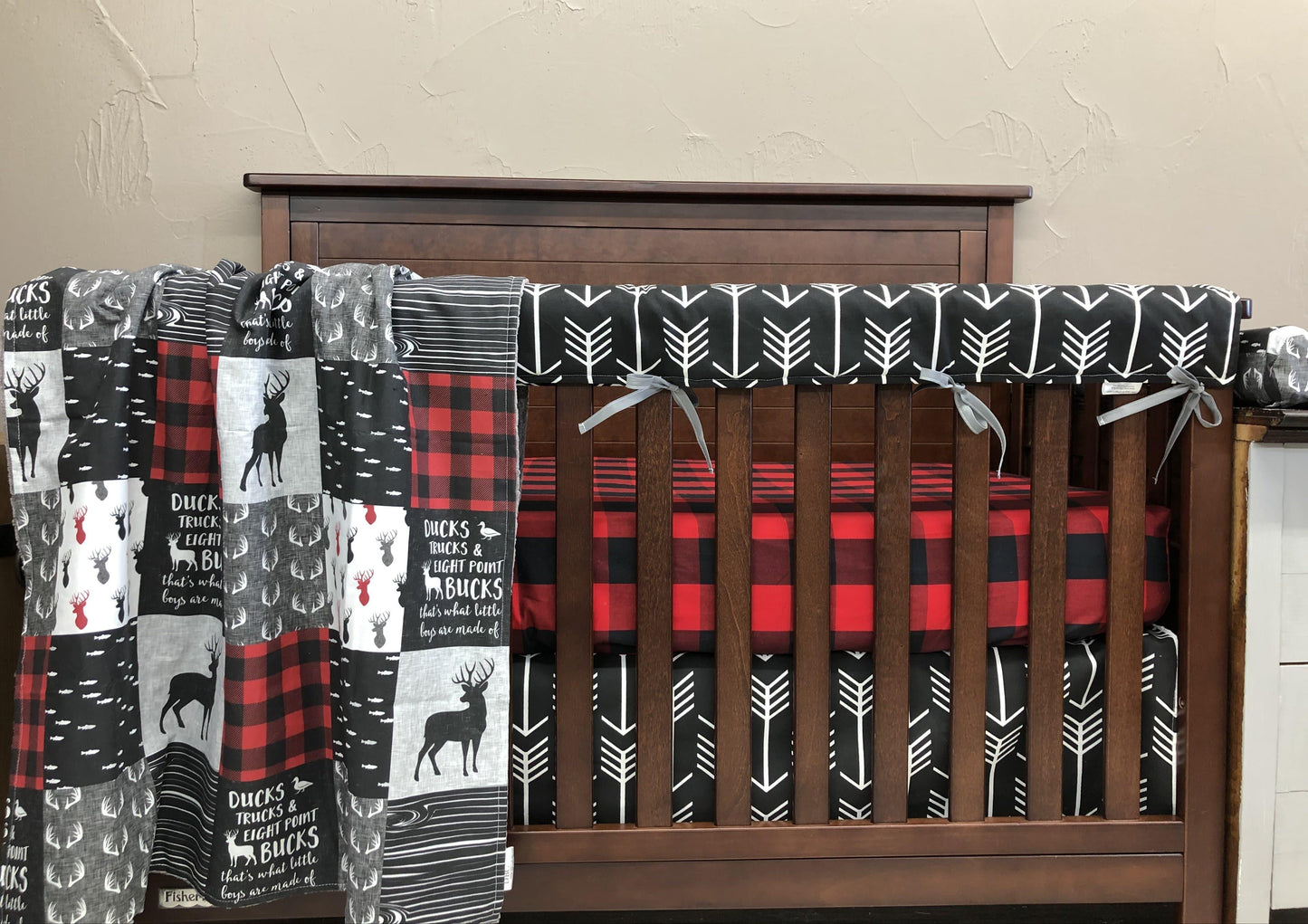 Custom Boy Crib Bedding - Ducks Trucks Bucks Hunting Nursery Collection - DBC Baby Bedding Co 