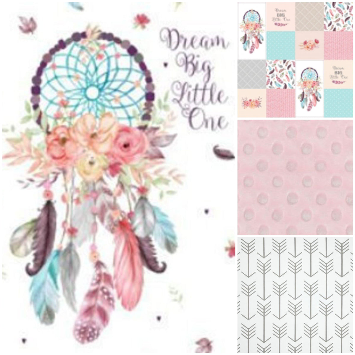 Custom Girl Crib Bedding- Dream Catcher Collection - DBC Baby Bedding Co 