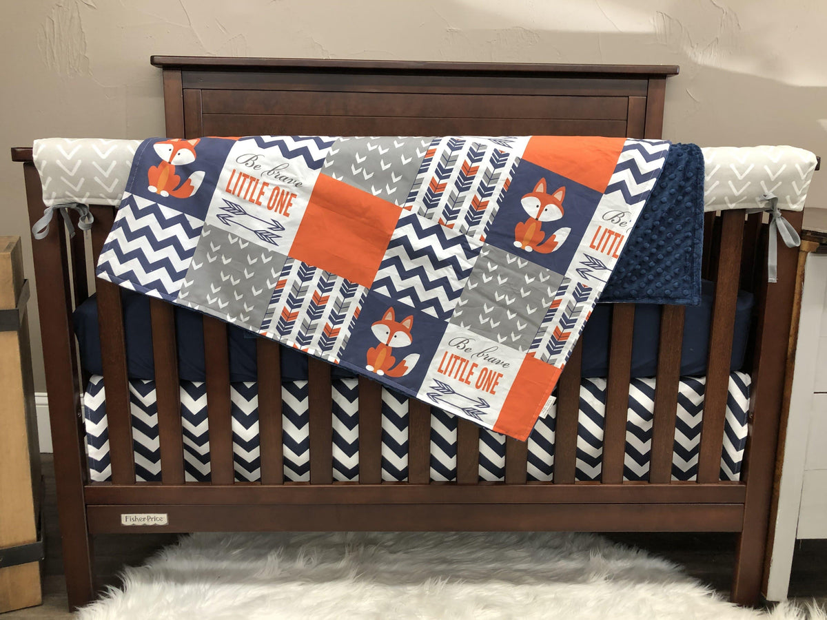 Custom Boy Crib Bedding- Fox Woodland Collection - DBC Baby Bedding Co 