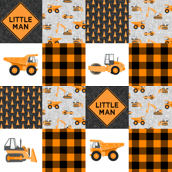 Twin, Full, or Queen Comforter - Construction Trucks Patchwork Print - DBC Baby Bedding Co 