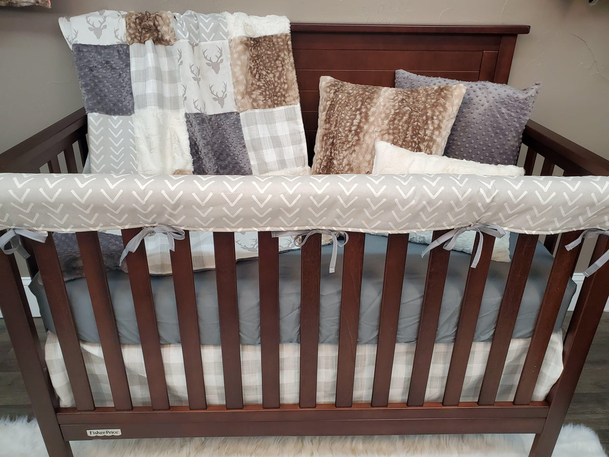 Neutral Crib Bedding - Buck and Arrow Woodland Collection - DBC Baby Bedding Co 