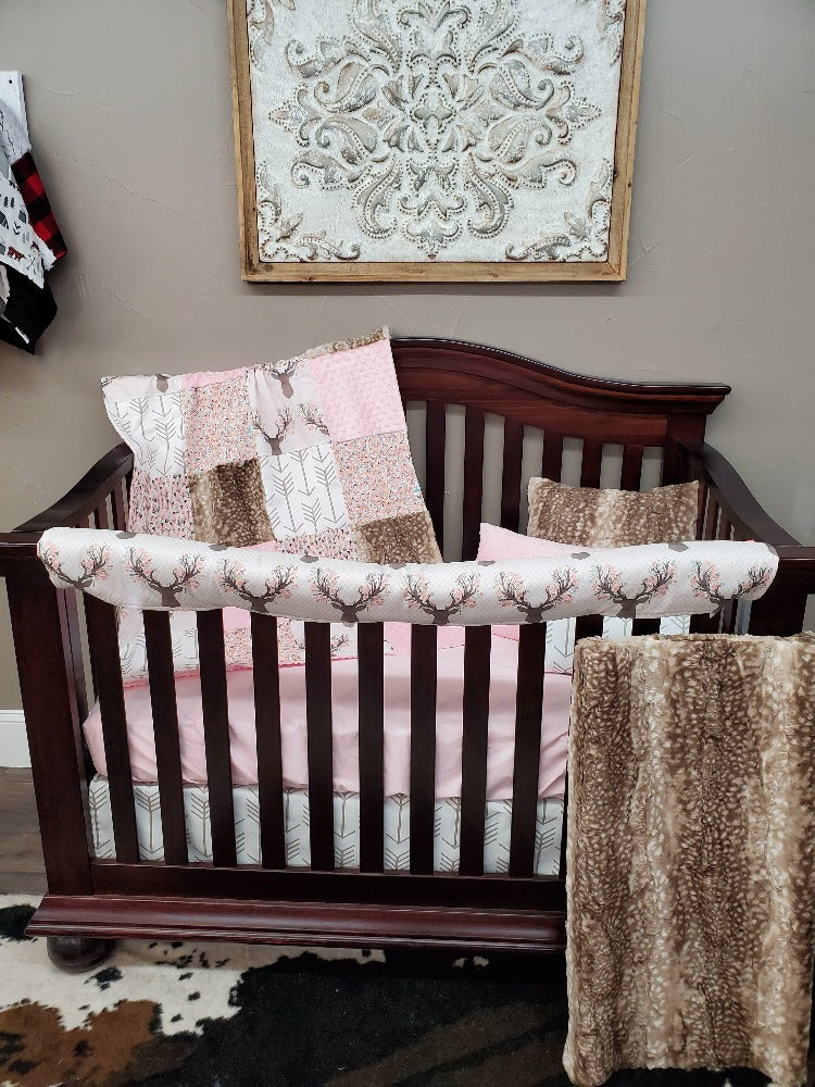 Ready to Ship Girl Crib Bedding - Tulip Fawn Girl Baby Bedding Collection - DBC Baby Bedding Co 