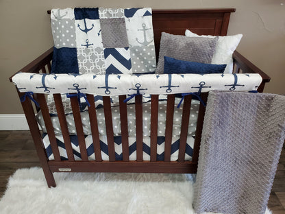 Boy Crib Bedding - Anchor Nautical Crib Bedding Collection - DBC Baby Bedding Co 
