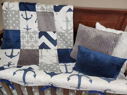 Boy Crib Bedding - Anchor Nautical Crib Bedding Collection - DBC Baby Bedding Co 