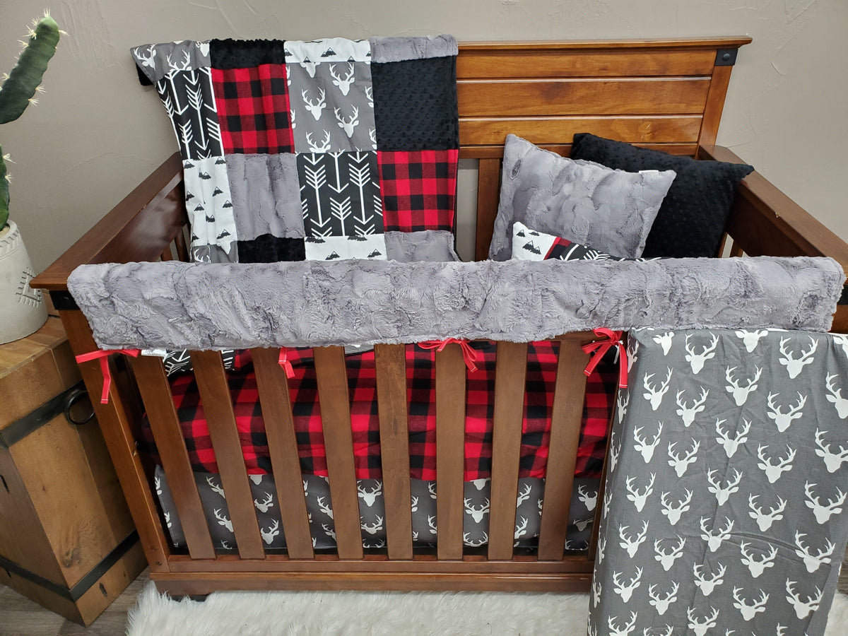 Boy Crib Bedding - Buck and Mountain Woodland Crib Bedding Collection - DBC Baby Bedding Co 