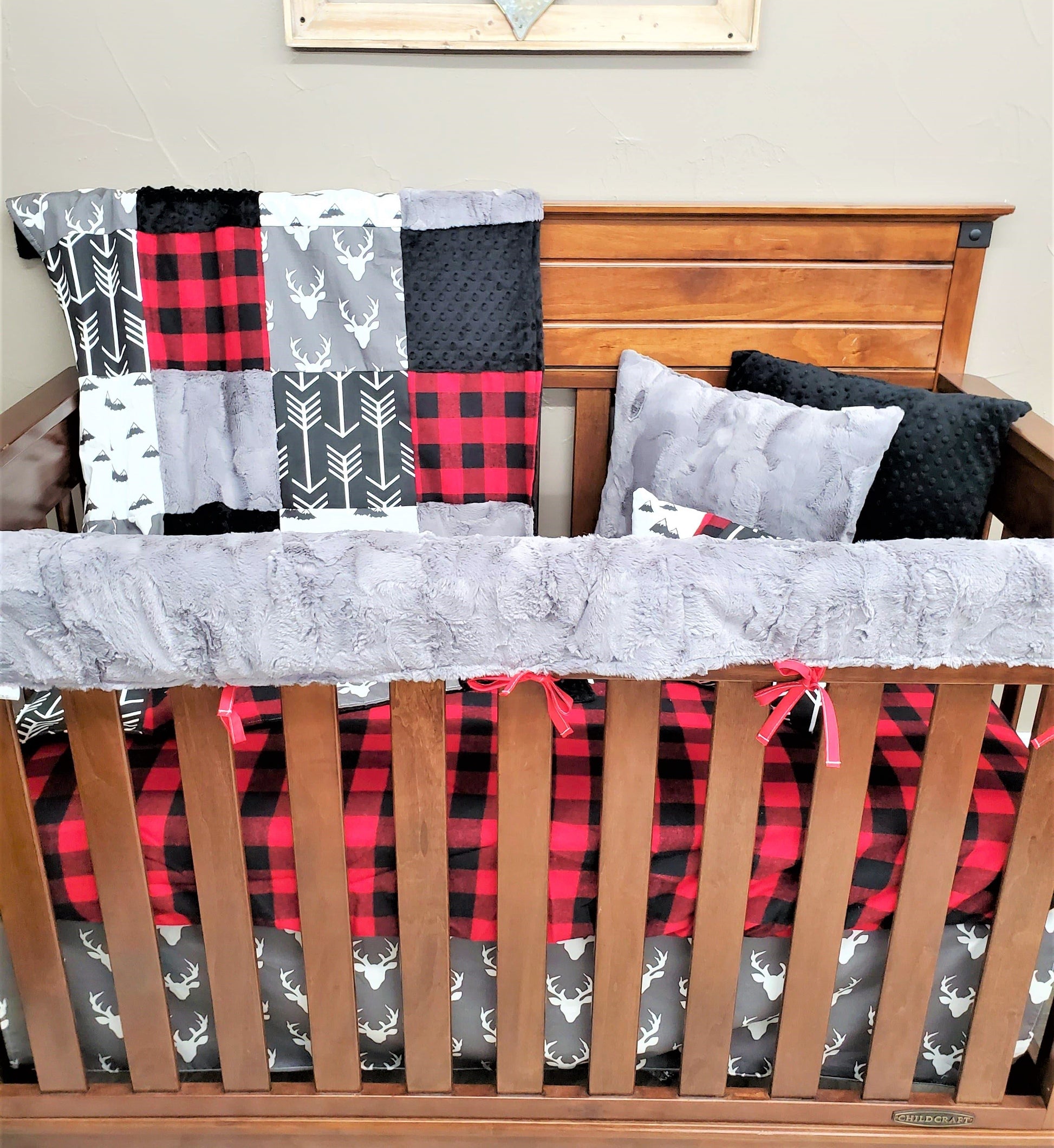 Boy Crib Bedding - Buck and Mountain Woodland Nursery Collection - DBC Baby Bedding Co 