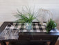 Home Decor - Table Runner - Black White Check with Rabbit Minky decorative ends - DBC Baby Bedding Co 