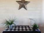 Home Decor - Table Runner - Black White Check with Rabbit Minky decorative ends - DBC Baby Bedding Co 