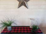 Home Decor - Table Runner - Red Black Check with Cow Minky decorative ends - DBC Baby Bedding Co 