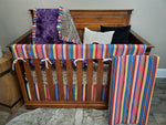 Ready Ship Girl Crib Bedding - Cheetah Minky and Purple Serape Collection - DBC Baby Bedding Co 