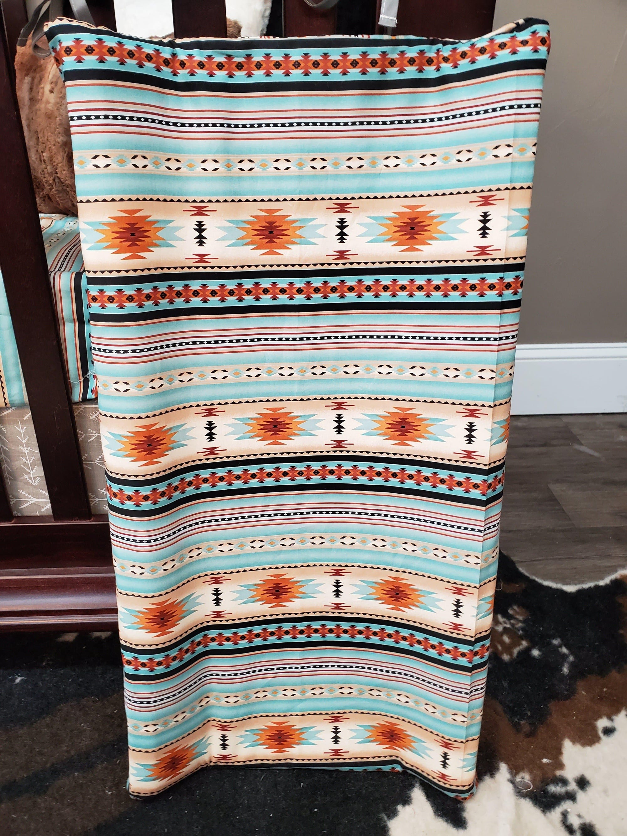 Changing Pad Cover - Aztec in Mint - DBC Baby Bedding Co 