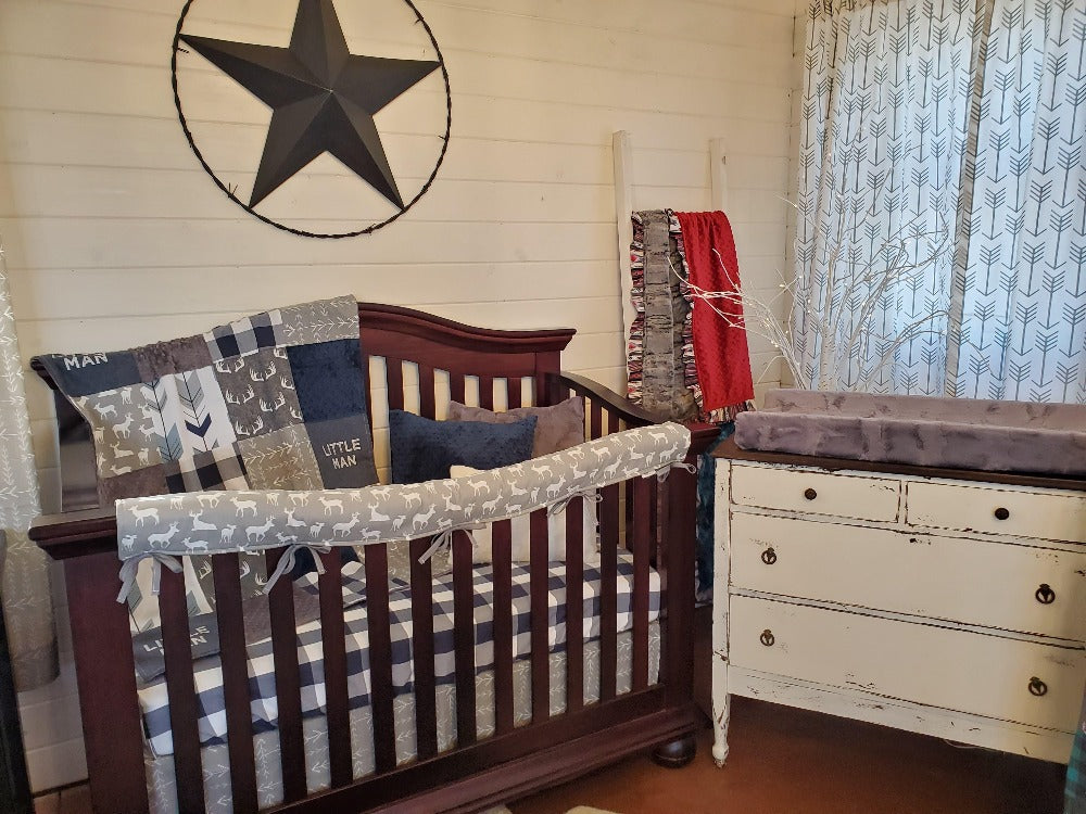 Boy Crib Bedding - Little Man Woodland Baby Bedding Collection - DBC Baby Bedding Co 