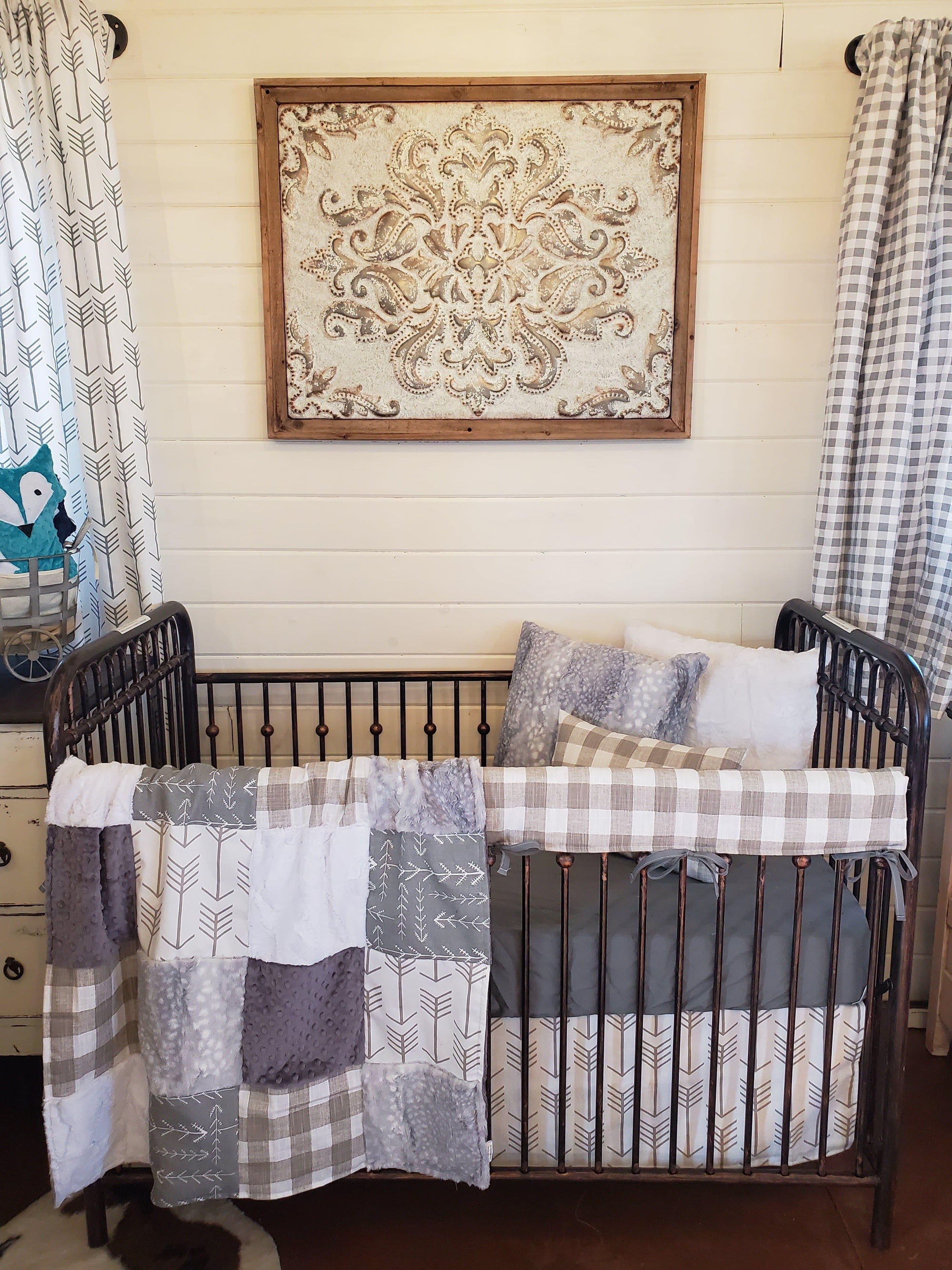 Neutral Crib Bedding - Arrow Woodland Collection - DBC Baby Bedding Co 