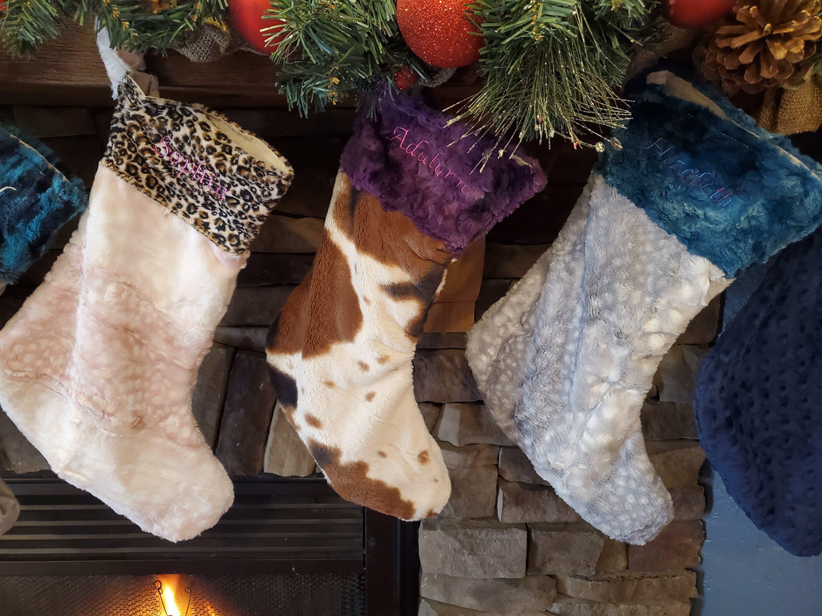 Holiday Decor - Christmas Stockings- Minky Collection - DBC Baby Bedding Co 