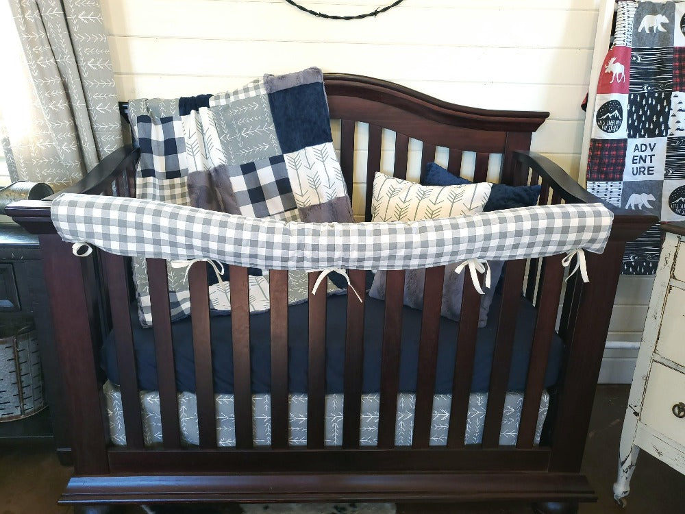Boy Crib Bedding - Check and Arrow Farm Collection - DBC Baby Bedding Co 