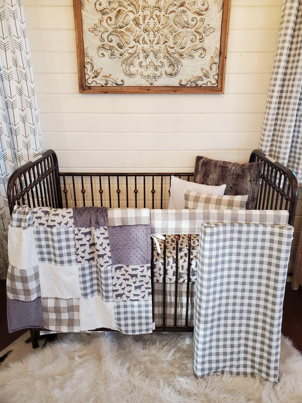 Neutral Crib Bedding - Farm Collection - DBC Baby Bedding Co 