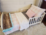 Toddler or Twin Bedding -  Blush Check Collection - DBC Baby Bedding Co 