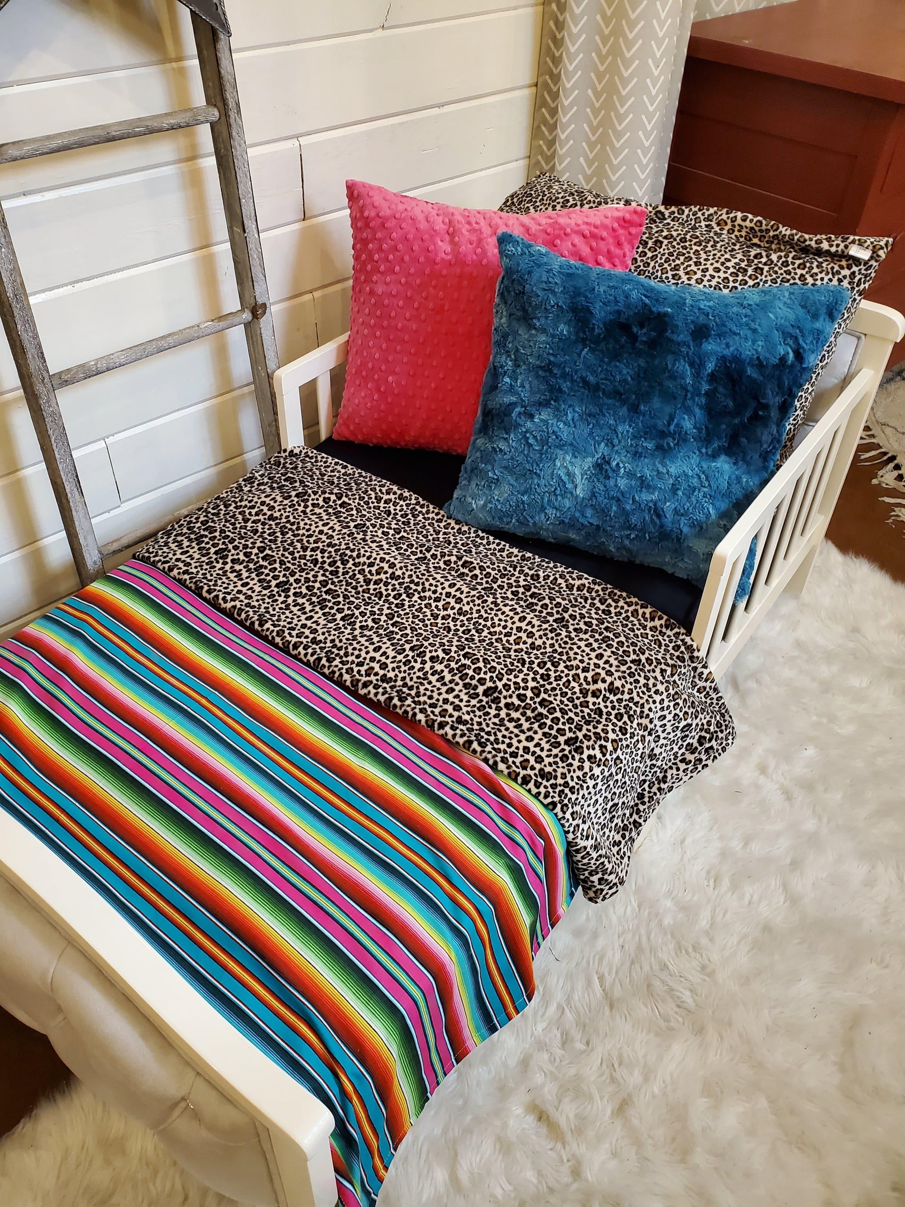 Toddler or Twin Bedding -  Serape and Cheetah Minky Collection - DBC Baby Bedding Co 