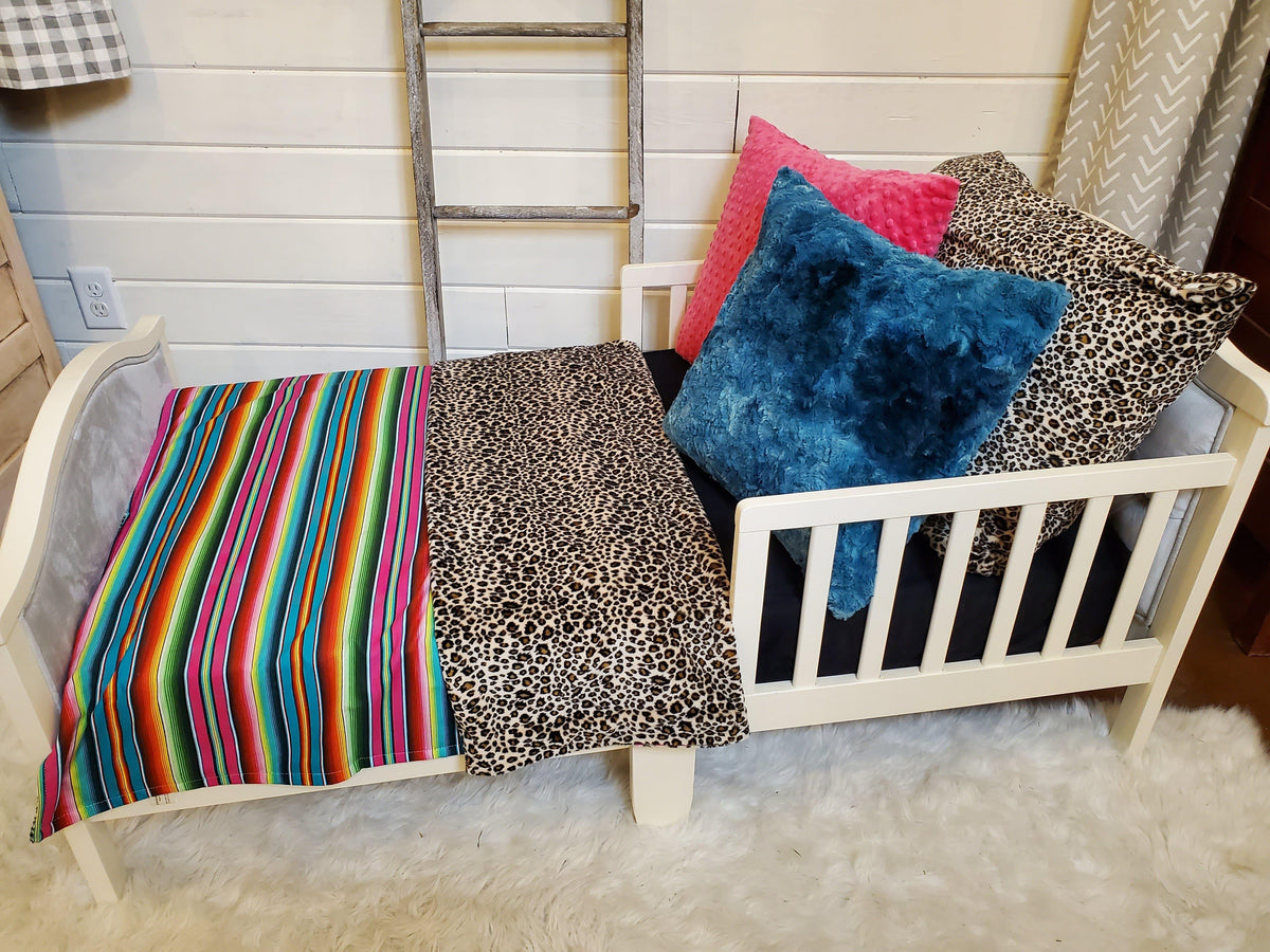 Toddler or Twin Bedding -  Serape and Cheetah Minky Collection - DBC Baby Bedding Co 