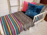 Toddler or Twin Bedding -  Serape and Cheetah Minky Collection - DBC Baby Bedding Co 