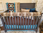 Neutral Crib Bedding- Aztec and Fawn Minky Woodland Collection - DBC Baby Bedding Co 