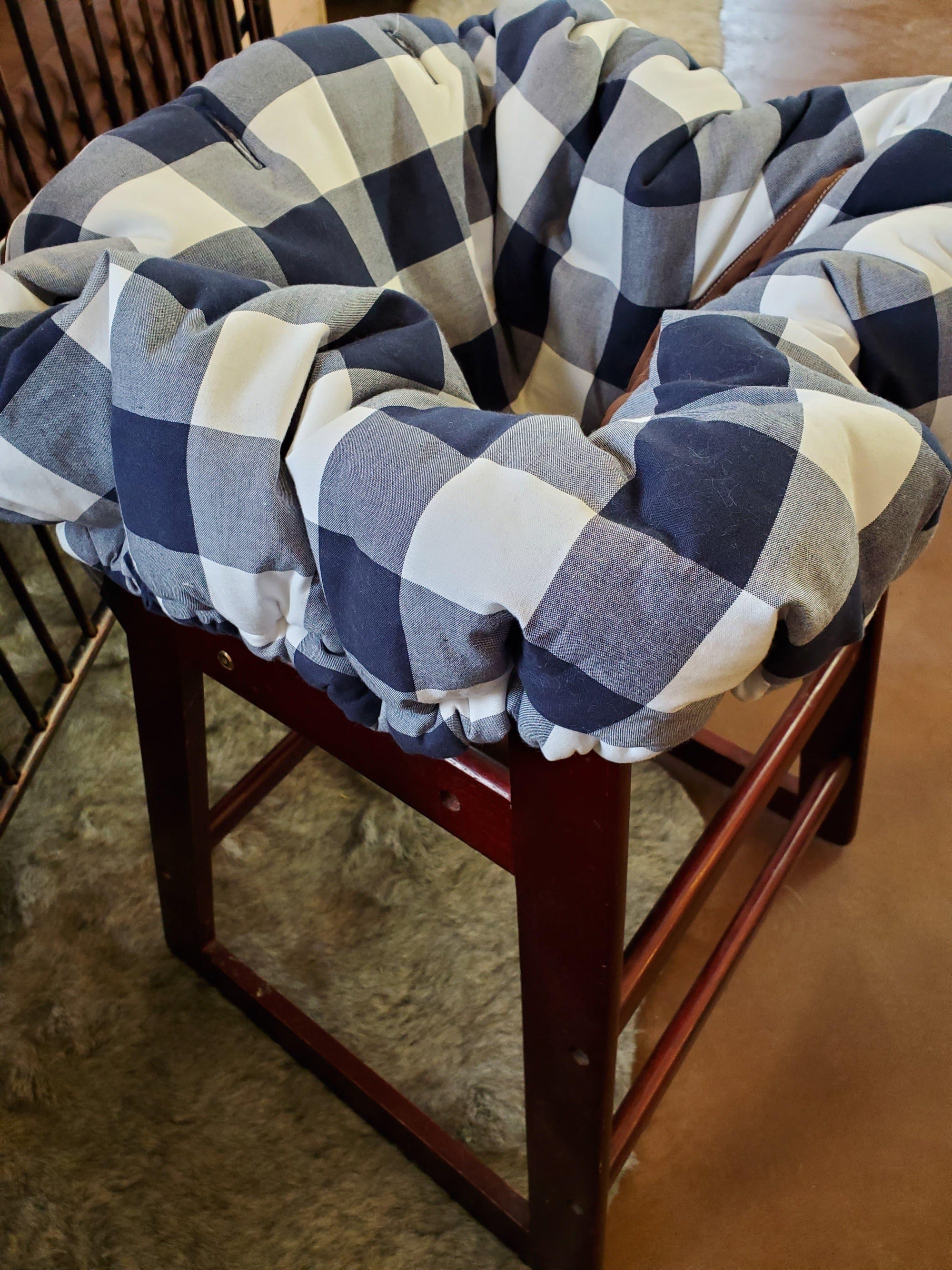 Cart Cover- Navy Check Highchair/Cart Cover - DBC Baby Bedding Co 