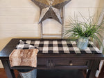 Home Decor- Table Runner -Black White Check with Fawn Minky decorative ends - DBC Baby Bedding Co 