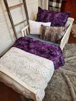 Toddler or Twin Bedding -  Lynx Minky and Plum Galaxy Minky Collection - DBC Baby Bedding Co 