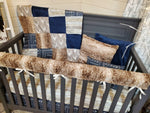 Boy Crib Bedding- Buck and Fawn Minky Woodland Nursery Collection - DBC Baby Bedding Co 