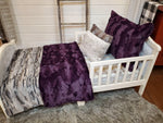 Toddler or Twin Bedding -  Rabbit Minky and Plum Hide Minky Collection - DBC Baby Bedding Co 