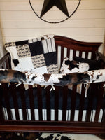 Boy Crib Bedding- Angus and Cow Minky Farm Nursery - DBC Baby Bedding Co 