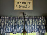 Curtain Panels or Valance - Arrow in Navy - DBC Baby Bedding Co 