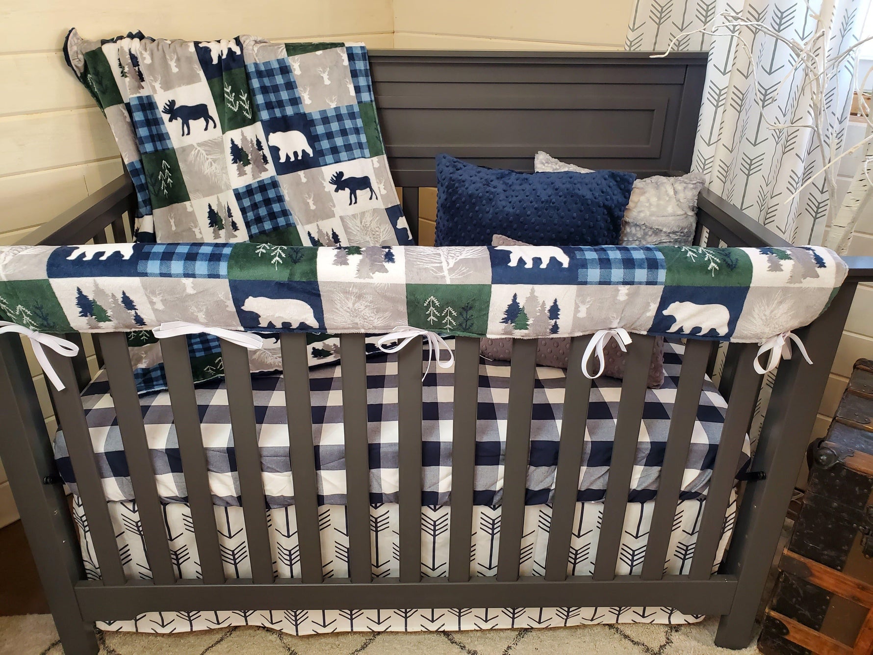 Boy Crib Bedding- Bear, Moose, Deer Woodland Collection - DBC Baby Bedding Co 