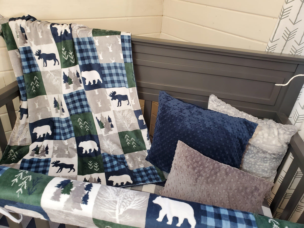 Boy Crib Bedding- Bear, Moose, Deer Woodland Collection - DBC Baby Bedding Co 