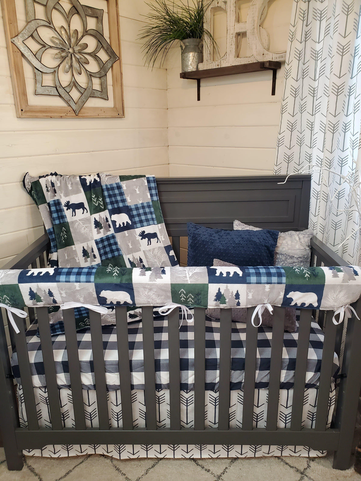 Boy Crib Bedding- Bear, Moose, Deer Woodland Collection - DBC Baby Bedding Co 