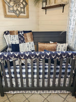 Boy Crib Bedding- Buck and Check Woodland Nursery Collection - DBC Baby Bedding Co 