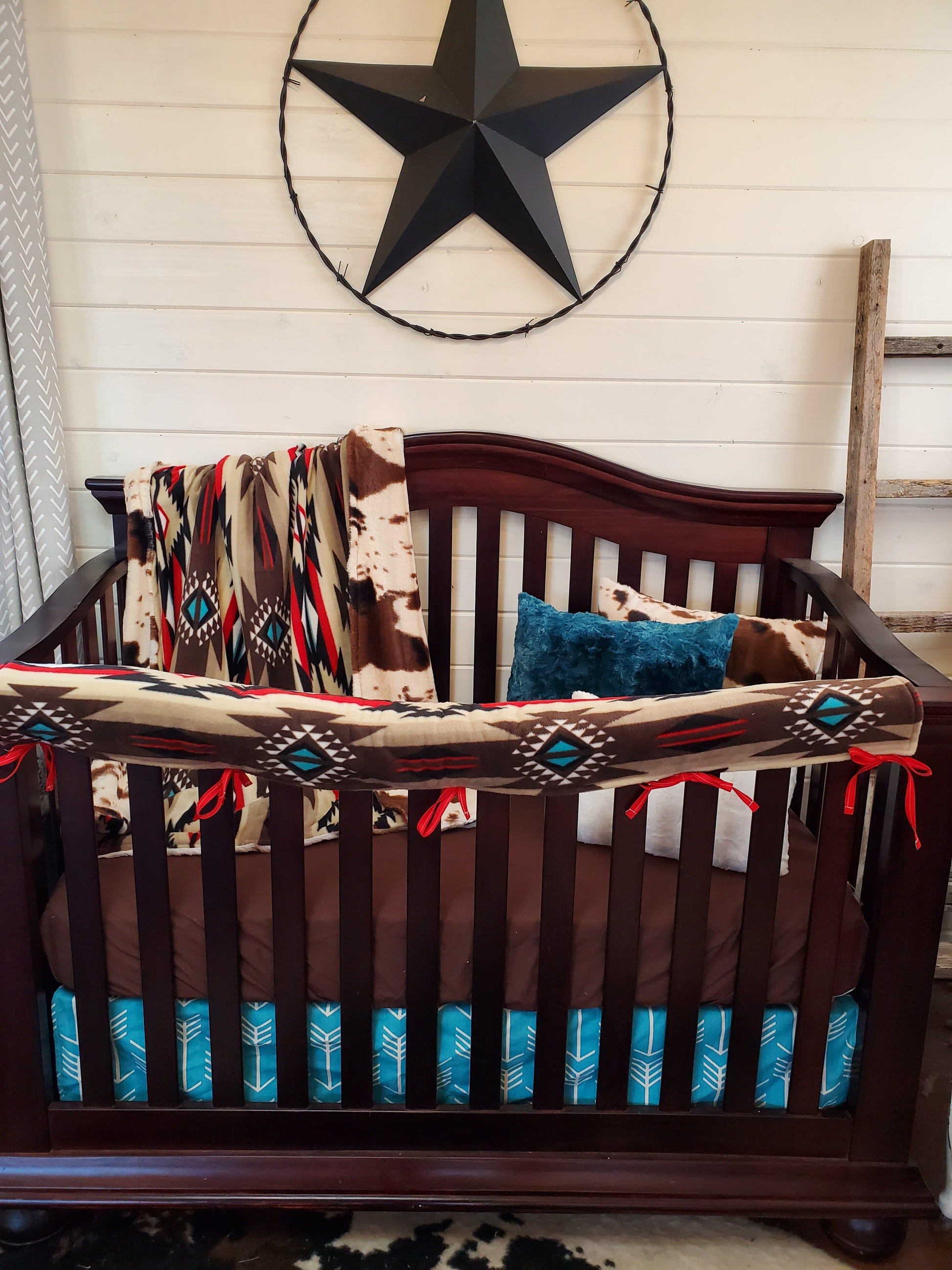 Boy Crib Bedding- Brown Aztec Ranch Collection - DBC Baby Bedding Co 