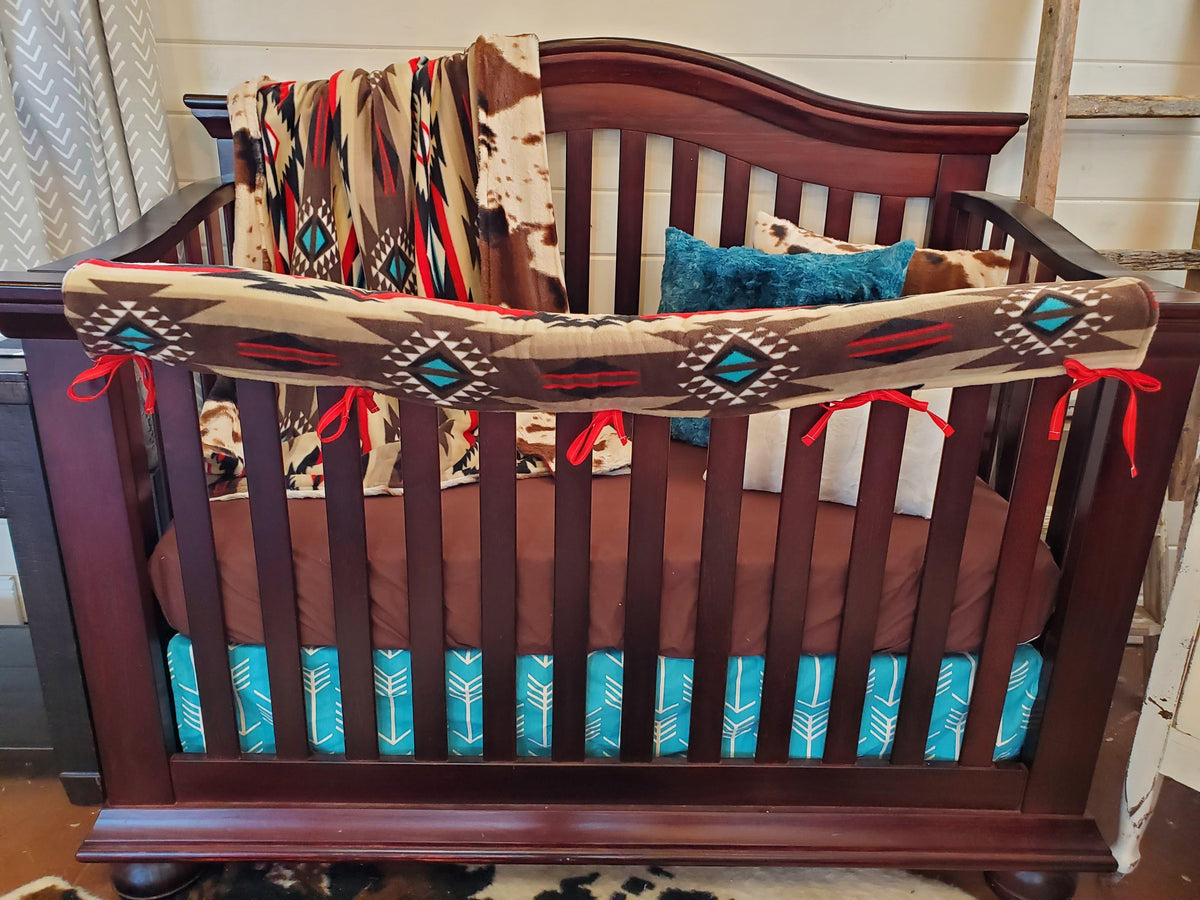Boy Crib Bedding- Brown Aztec Ranch Collection - DBC Baby Bedding Co 