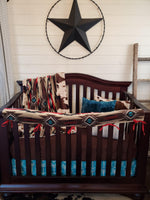 Boy Crib Bedding- Brown Aztec Ranch Collection - DBC Baby Bedding Co 