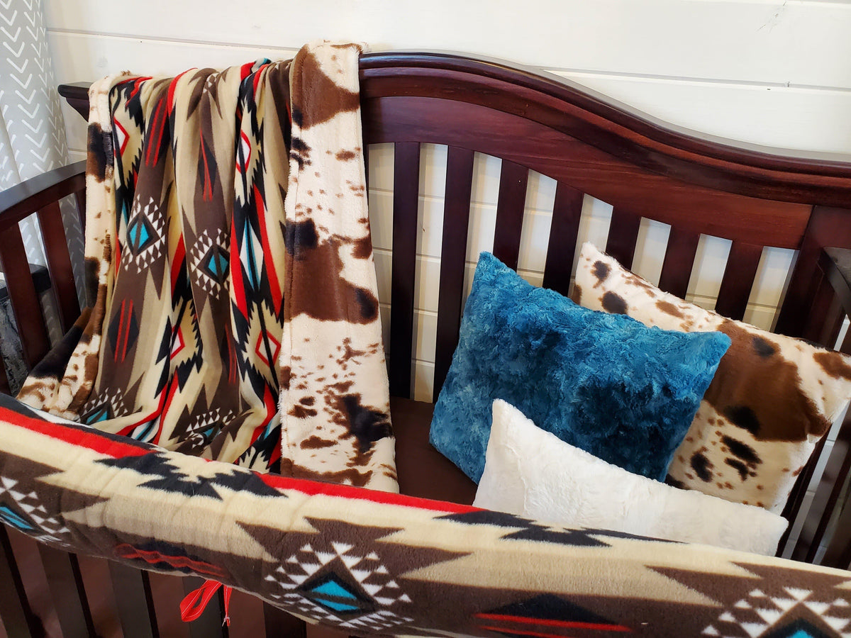 Boy Crib Bedding- Brown Aztec Ranch Collection - DBC Baby Bedding Co 