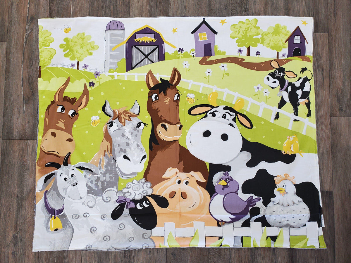 Happy Hour Standard Blanket - Farm, Sheep, or Giraffe Blankets - DBC Baby Bedding Co 