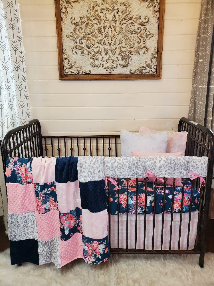 Navy crib blanket hotsell