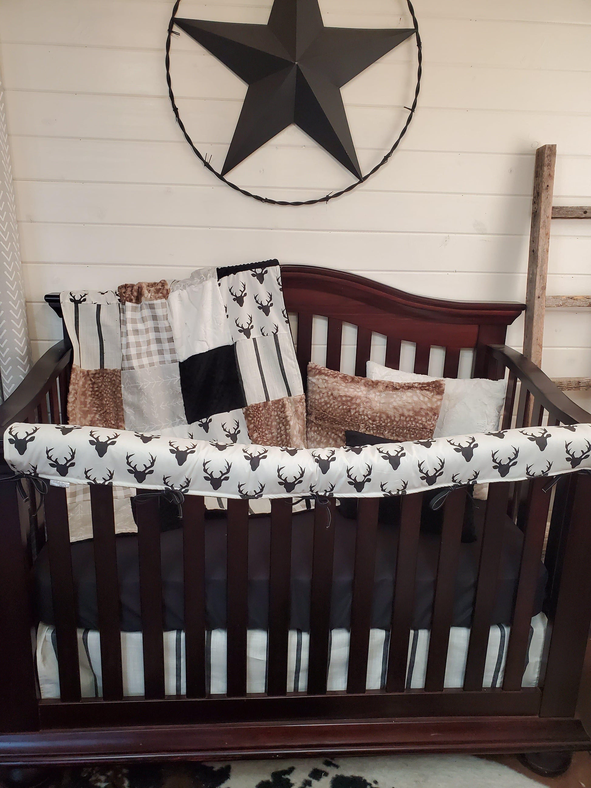 Boy Crib Bedding- Buck and Stripe Woodland Collection - DBC Baby Bedding Co 