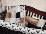 Boy Crib Bedding- Buck and Stripe Woodland Collection - DBC Baby Bedding Co 