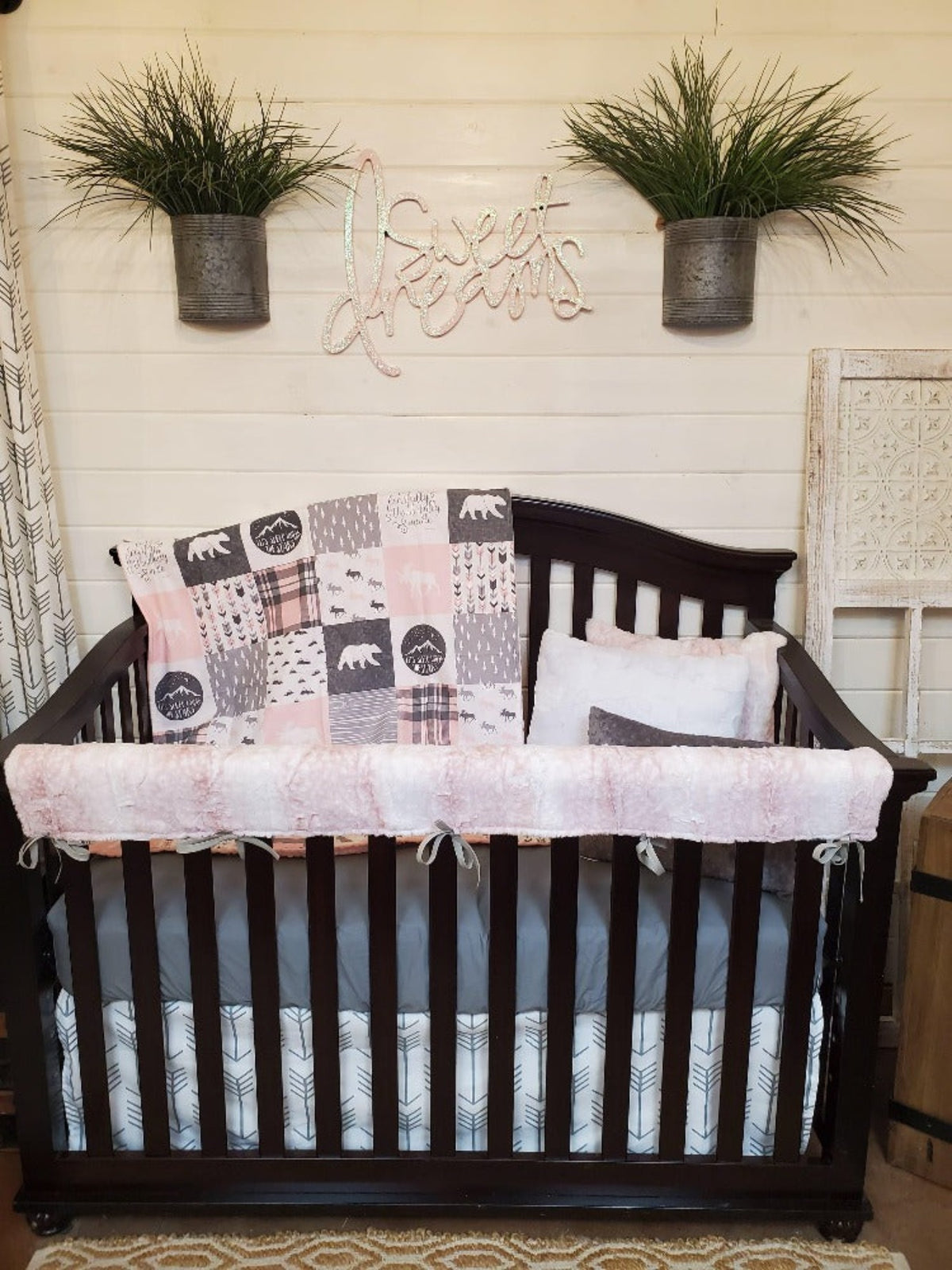 Girl Crib Bedding - Moose Bear Adventure Baby Bedding Set - DBC Baby Bedding Co 