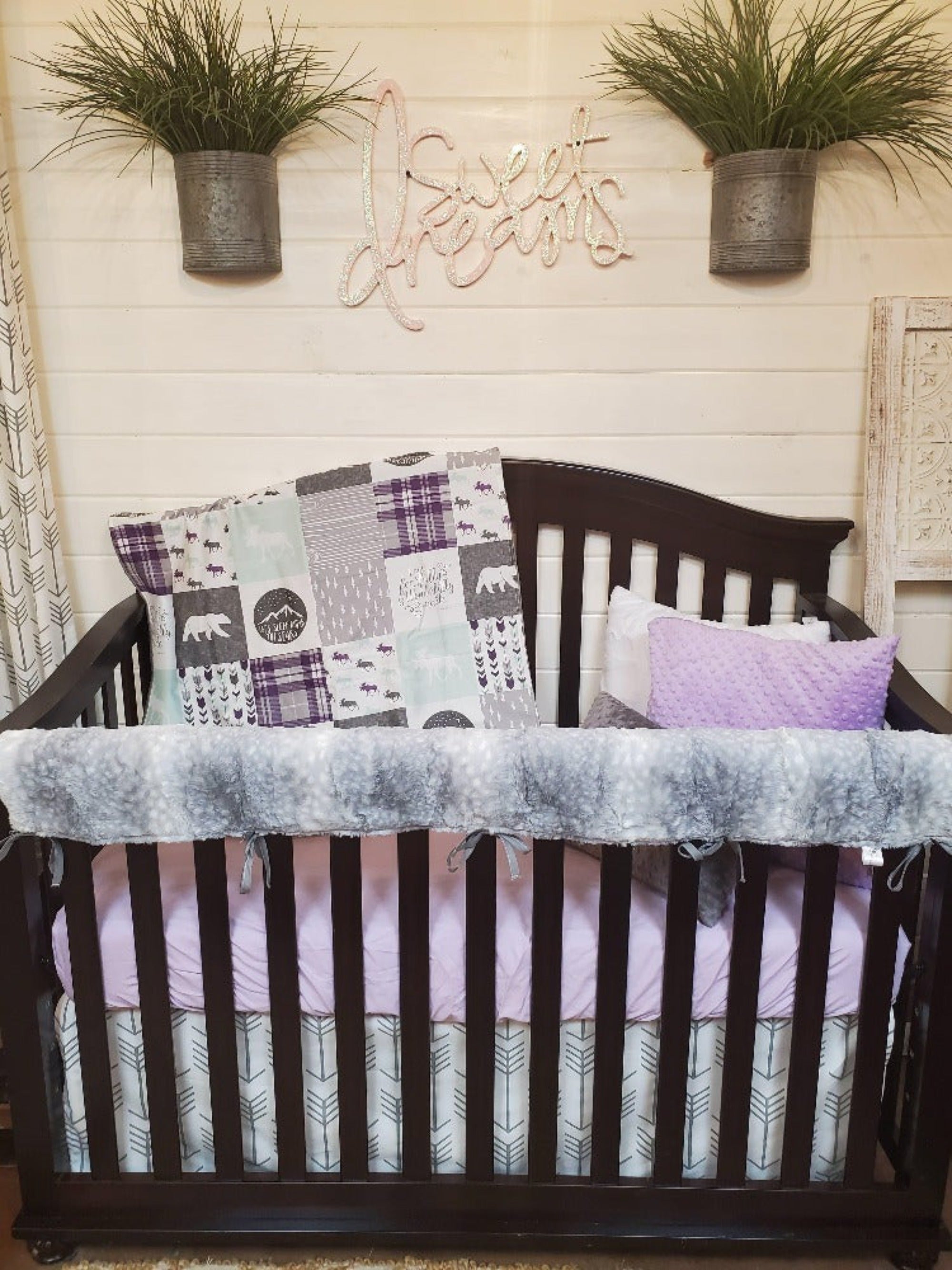 Custom Girl Crib Bedding - Bear Woodland Baby Bedding Collection - DBC Baby Bedding Co 