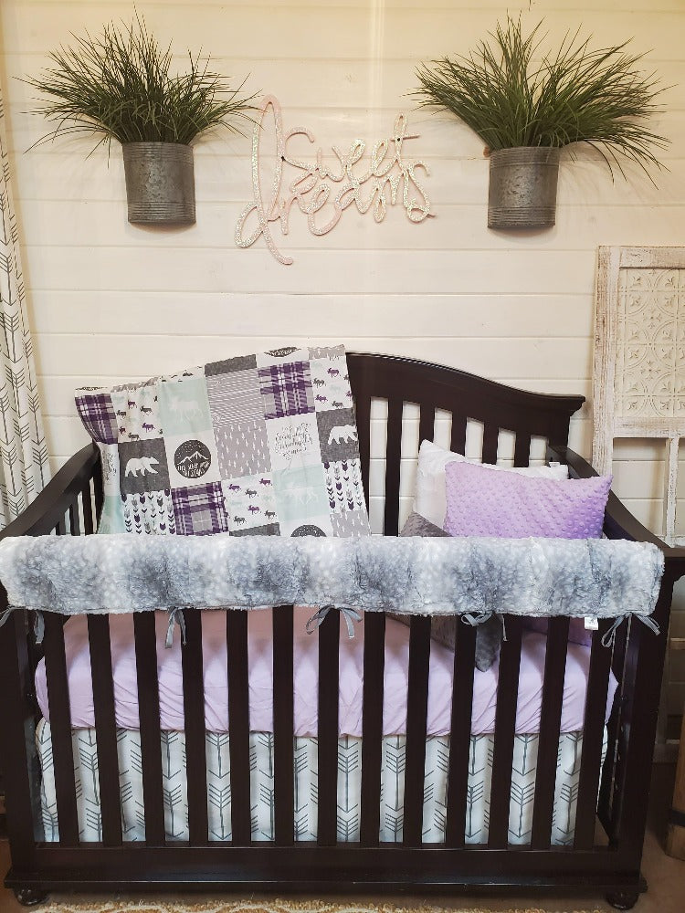 Custom Girl Crib Bedding - Bear Woodland Baby Bedding Collection - DBC Baby Bedding Co 