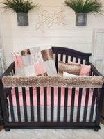 Girl Crib Bedding- Woodland in Coral Collection - DBC Baby Bedding Co 