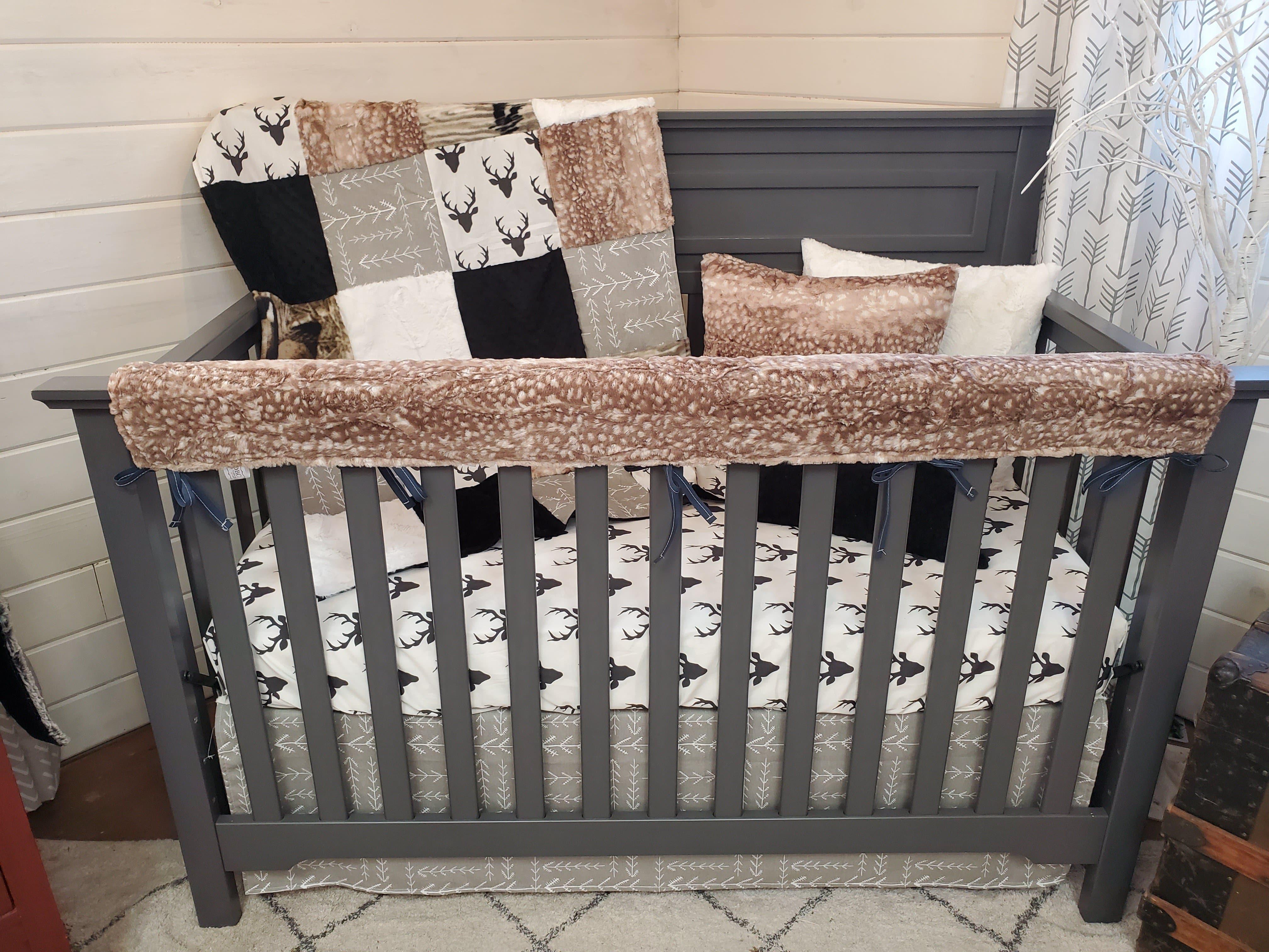 Boy Crib Bedding - Buck, on sale Arrow, and Fawn Minky Woodland Collection